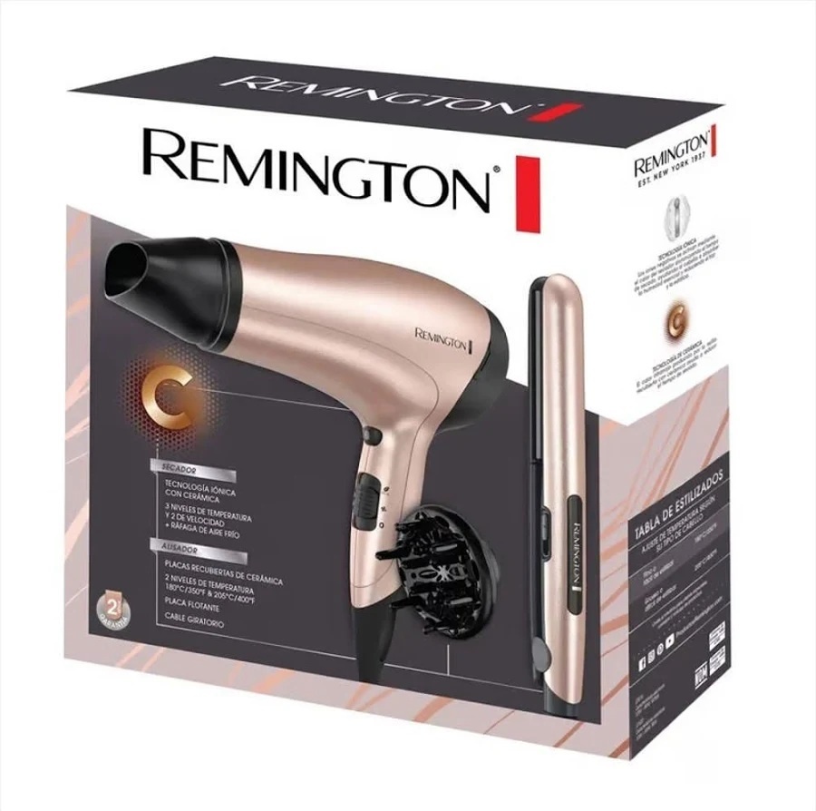 BT279 - BT279_COMBO PLANCHA DE CABELLO+SECADOR ROSE GOLD REMINGTON ORIGINAL D3015-S1520.jpg