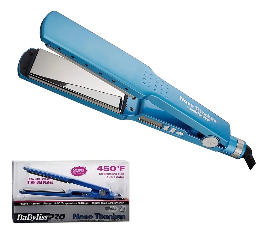 PLANCHA DE CABELLO NANO TITANIUM AZUL ECONOMICA 2094T