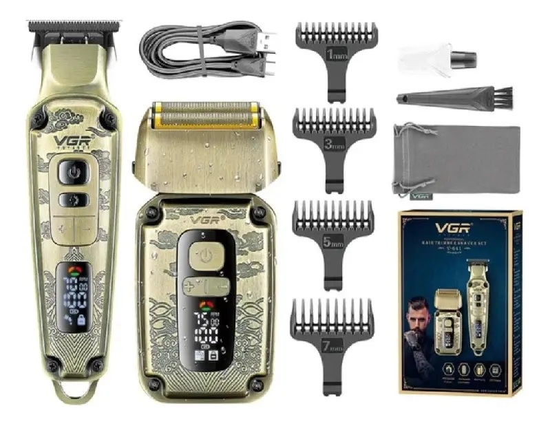COMBO MAQUINA PATILLERA + SHAVER VGR V-641