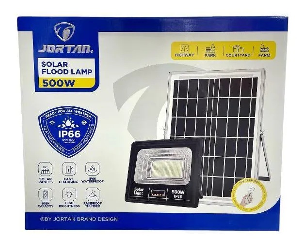 LAMPARA CON PANEL SOLAR 500W JORTAN 759
