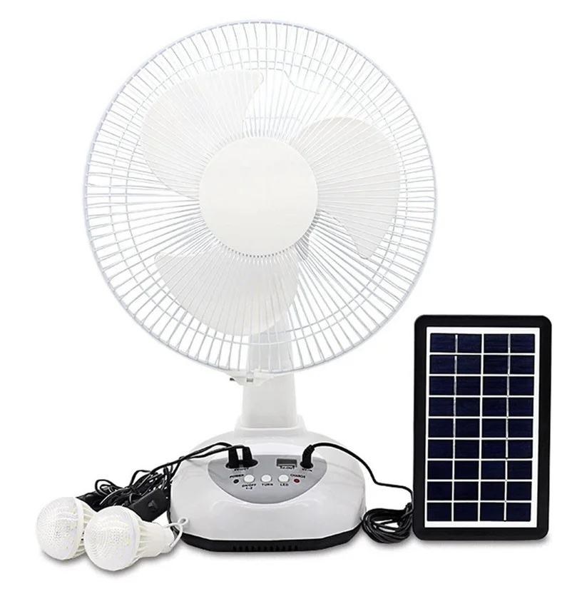 VENTILADOR CON PANEL SOLAR 3W Y BOMBILLOS GDTIMES GD-8019