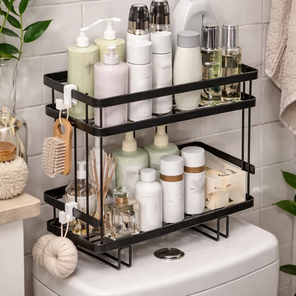 ORGANIZADOR DE BAÑO METALICO 2 NIVELES 206