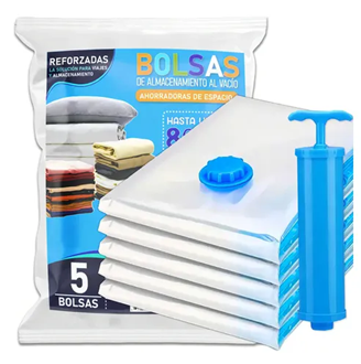 5 BOLSAS EMPAQUE AL VACIO E INFLADOR