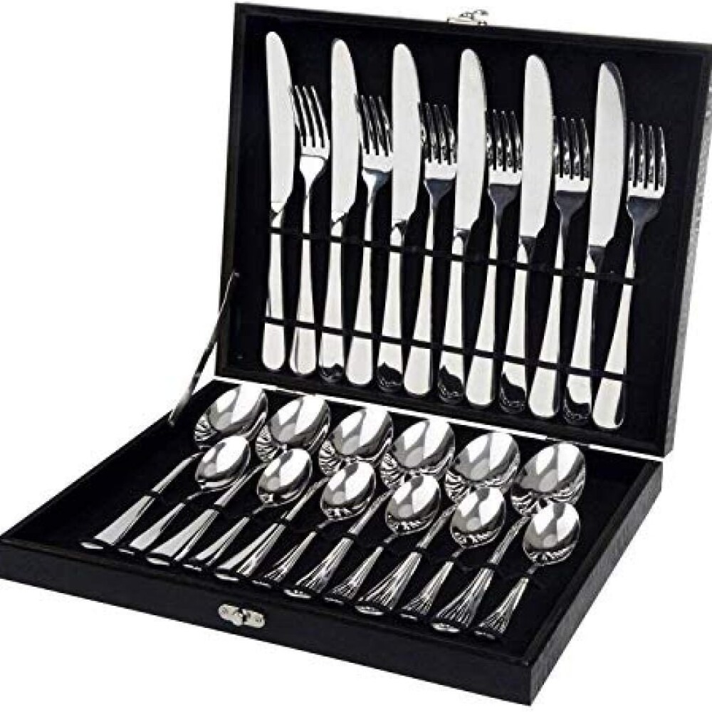 SET DE CUBIERTOS 24 PIEZAS PLATEADOS
