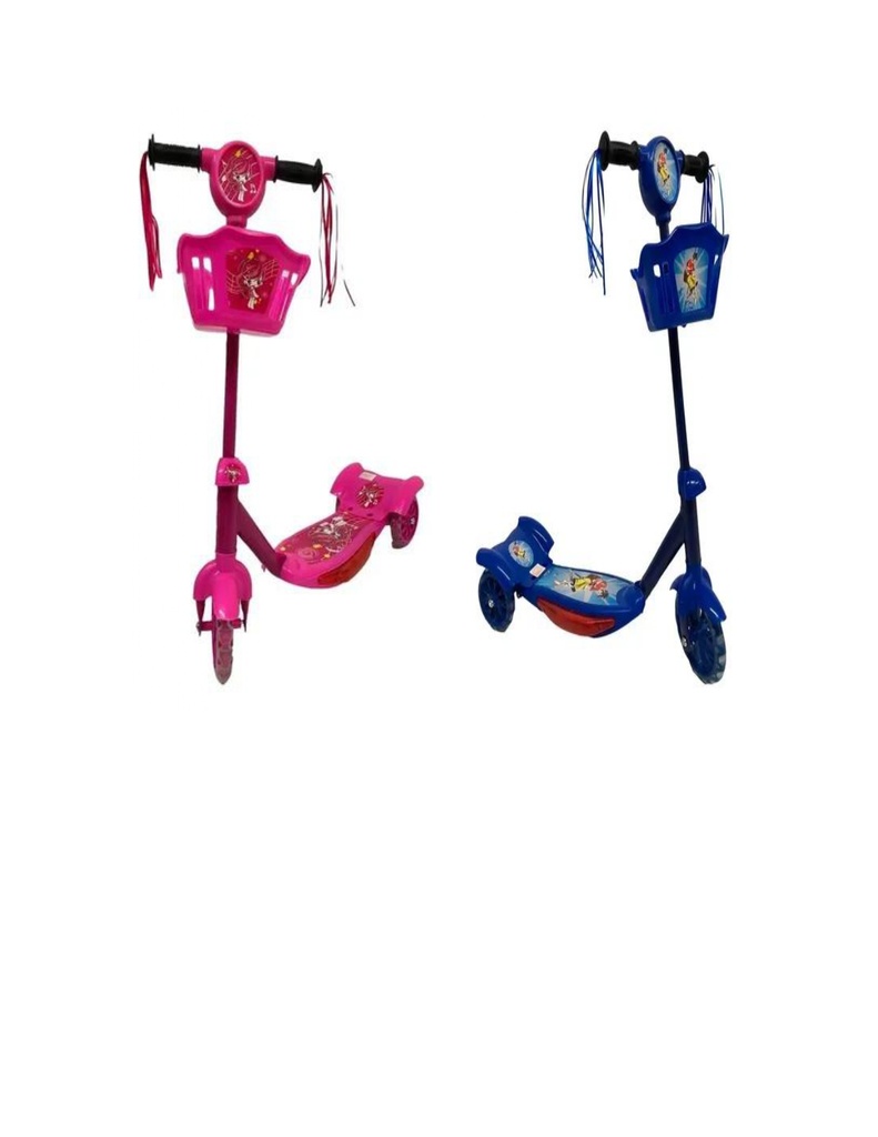 PATINETA PARA NIÑOS CON CANASTA Y LUCES JP-1313