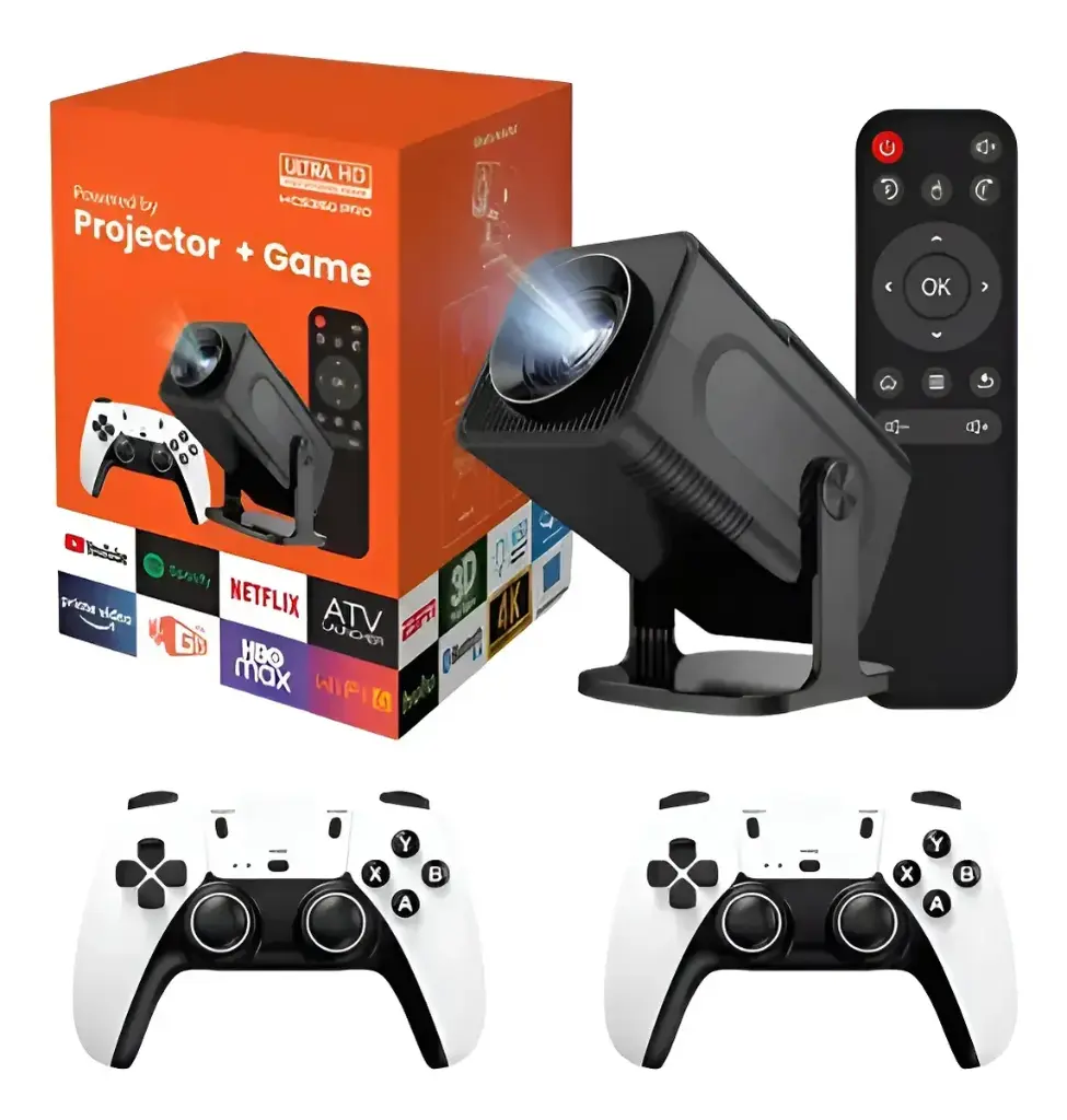 PROYECTOR HCS MINI JUEGOS CON CONTROLES PLAY 5