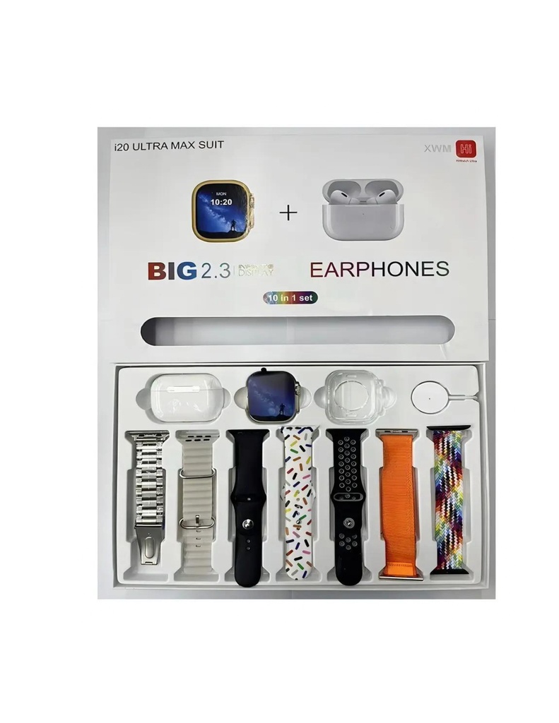 RELOJ + AUDIFONO + 7 BANDAS I20