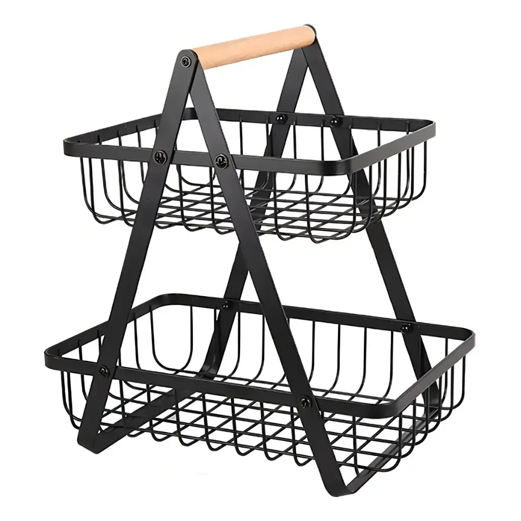 CESTA DE FRUTAS 2 NIVELES METALICO