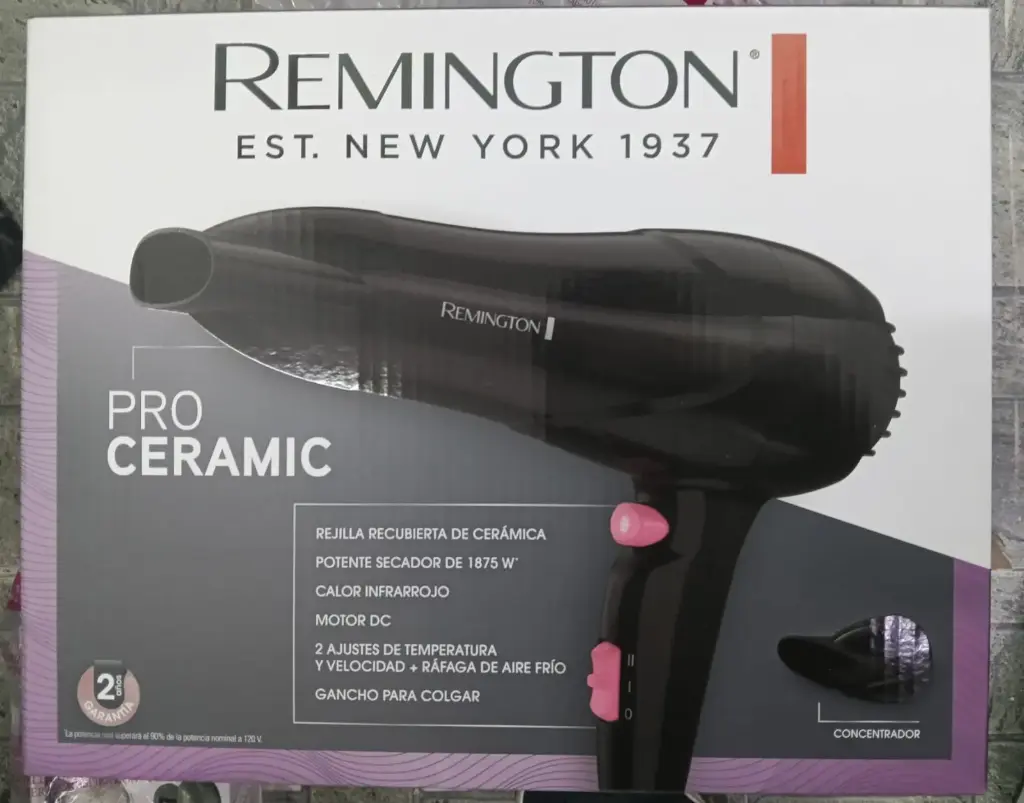 SECADOR REMINGTON PRO CERAMIC NEGRO D16A-110F ORIGINAL