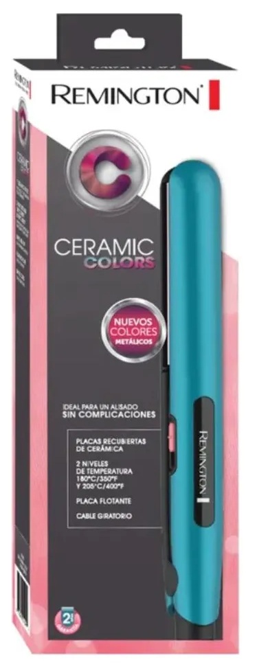 PLANCHA REMINGTON CERAMIC COLORS ORIGINAL S1520A AZUL TURQUEZA