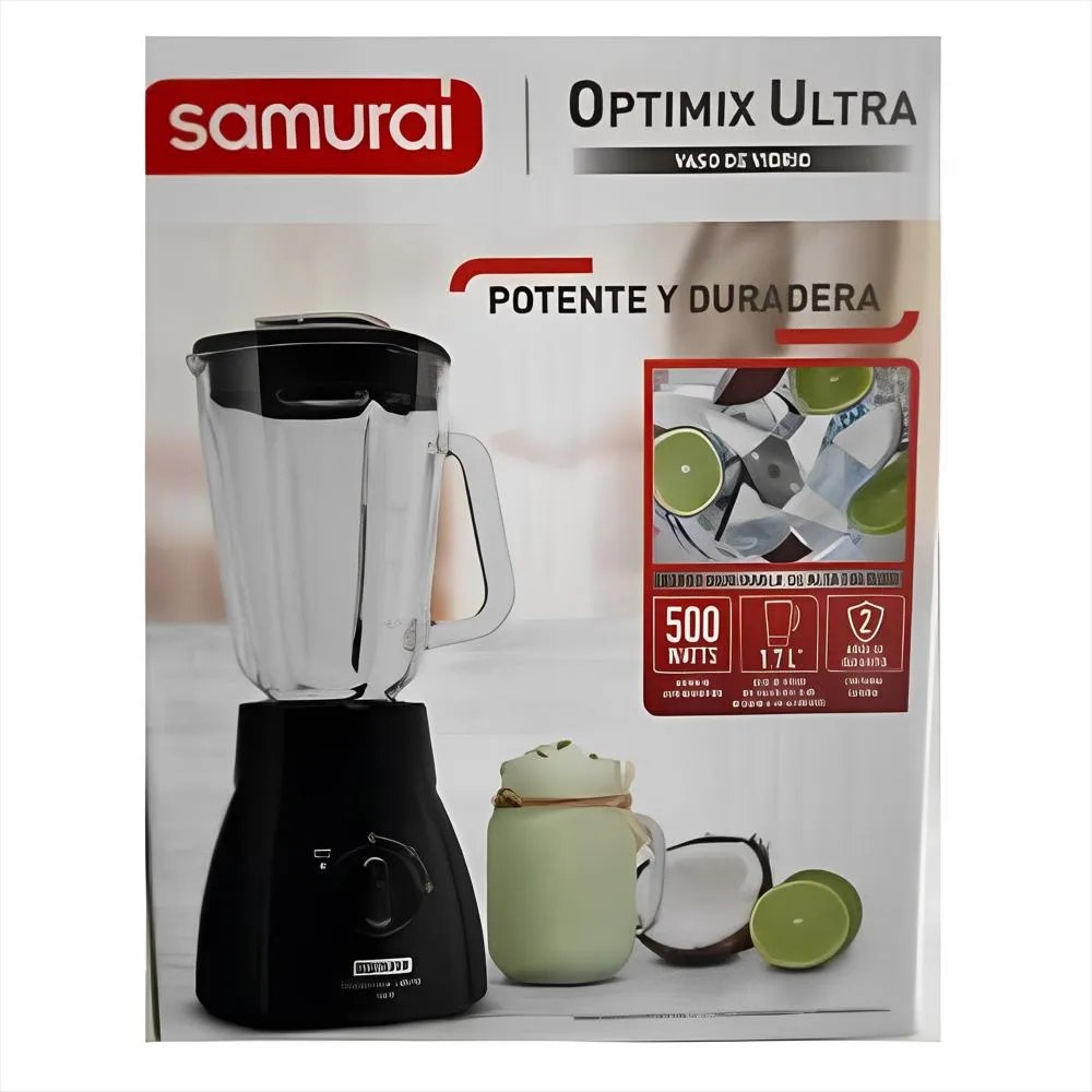 LICUADORA SAMURAI OPTIMIX ULTRA VASO DE VIDRIO