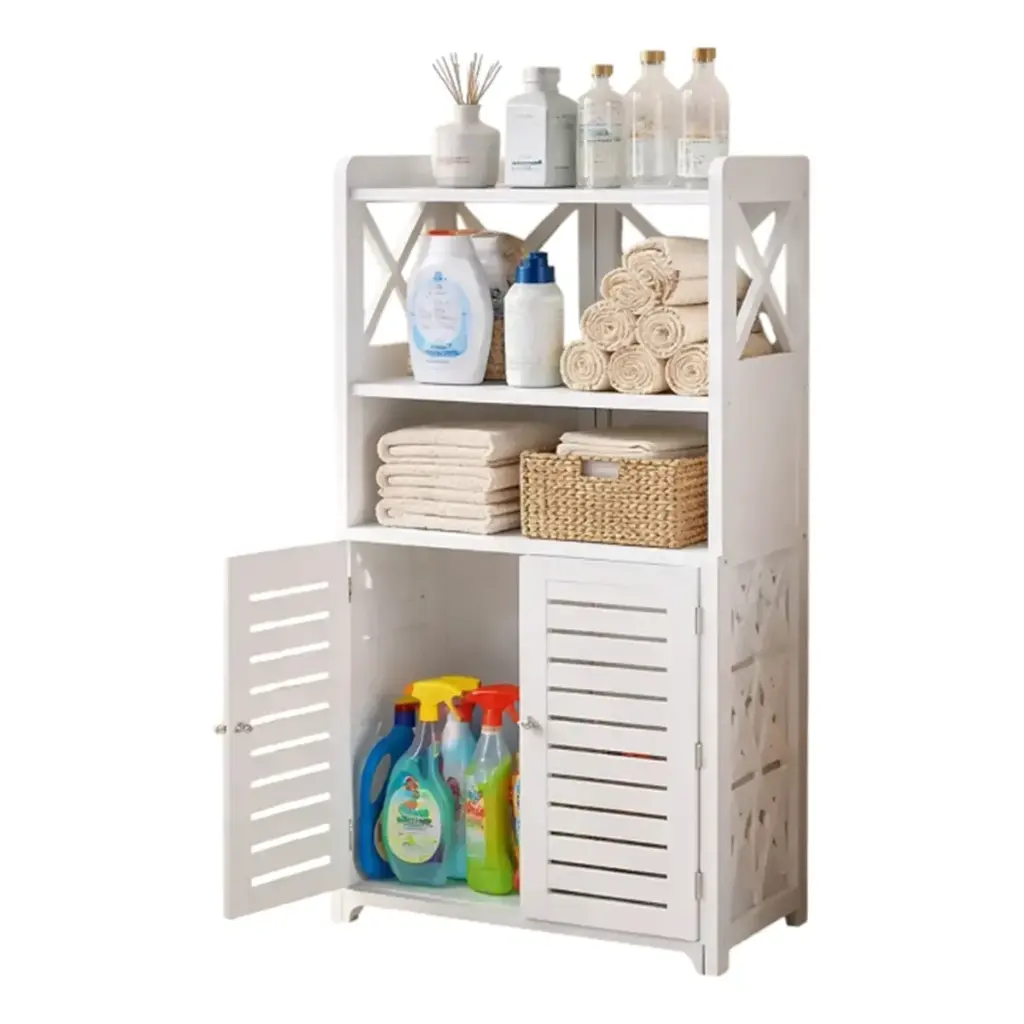 ORGANIZADOR DE BAÑO 4 NIVELES CON PUERTAS