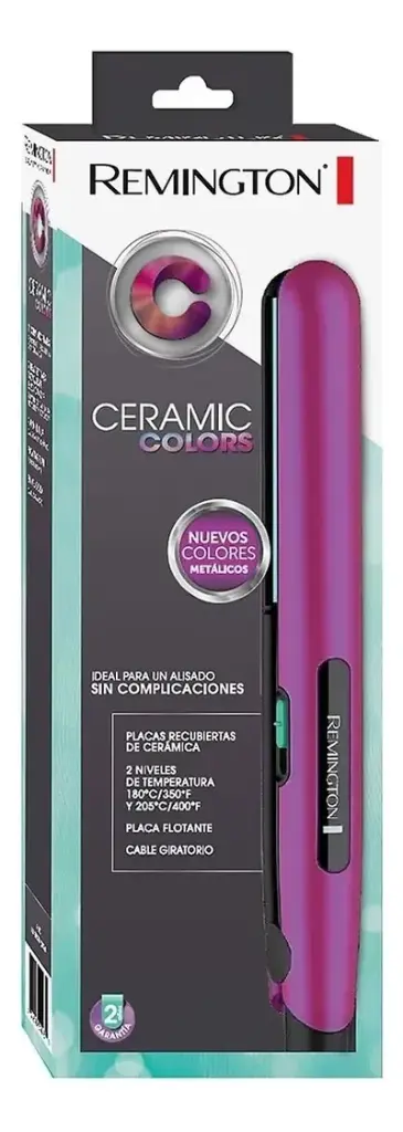 PLANCHA REMINGTON CERAMIC COLORS ORIGINAL S1520P MORADO METALICO