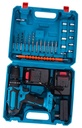 KIT DE TALADRO Y HERRAMIENTAS 2 BATERIAS 28 PIEZAS AZUL