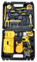 KIT DE TALADRO Y HERRAMIENTAS 2 BATERIAS 34 PIEZAS AMARILLO