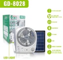 VENTILADOR CON PANEL SOLAR 6W POWER BANK 5800MAH BOMBILLOS GDTIMES GD-8028