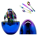 SET DE CUBIERTOS HUEVO AZUL
