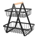 CESTA DE FRUTAS 2 NIVELES METALICO